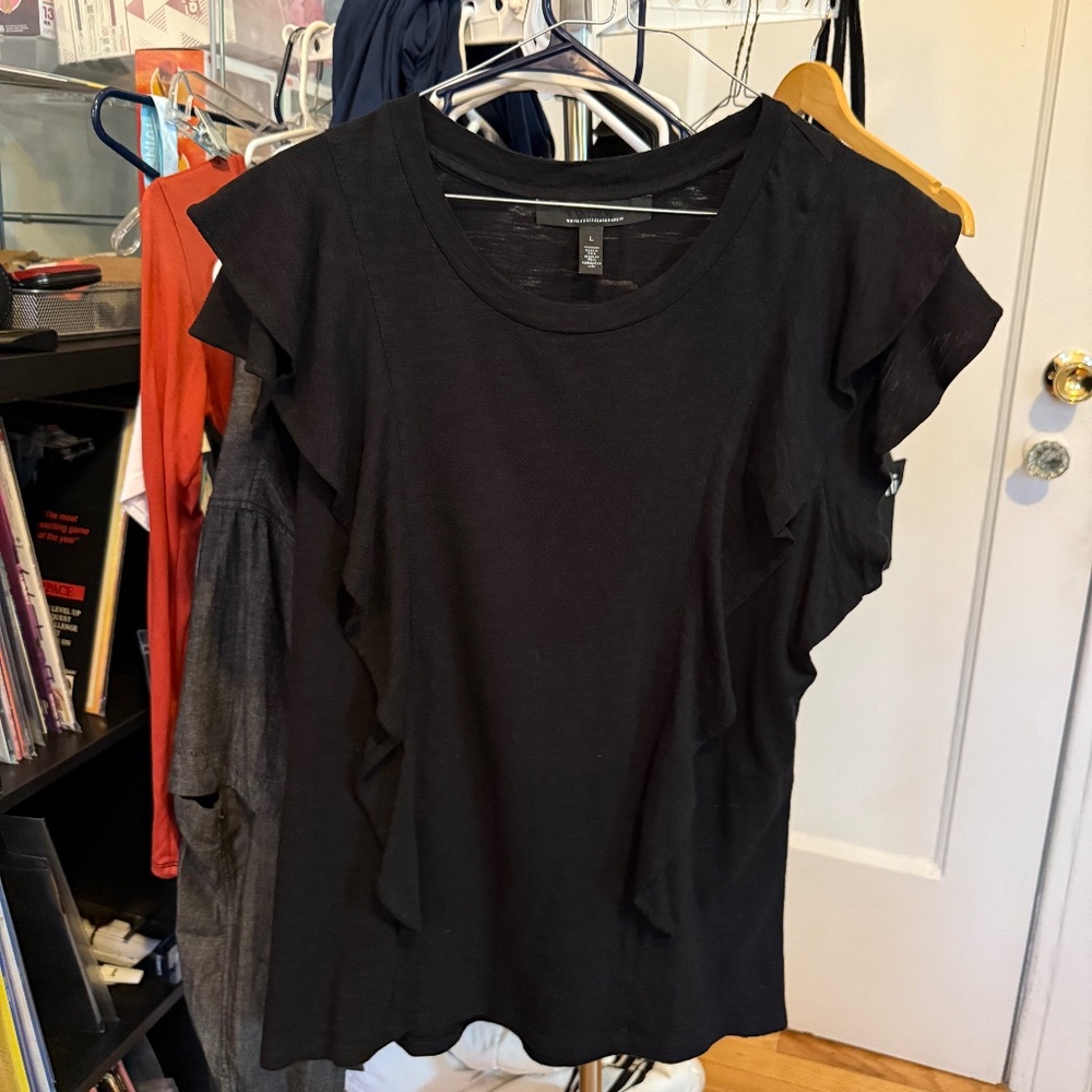 White House Black Market Ruffle Tee